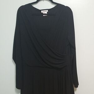 Serengeti  modest, minimalist black mid length dress. Size XL.